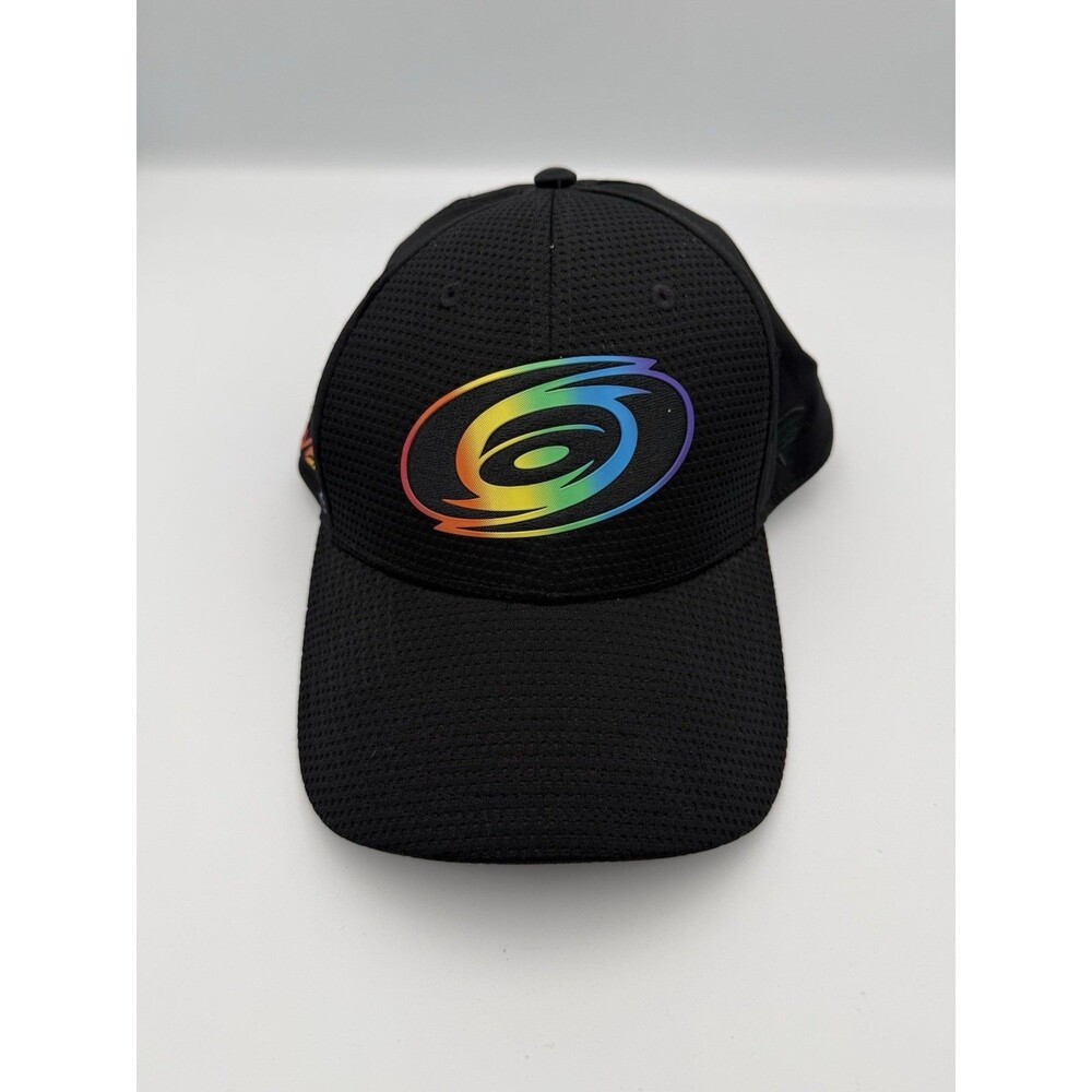Men's Fanatics Black Carolina Hurricanes Team Logo Pride Adjustable Hat